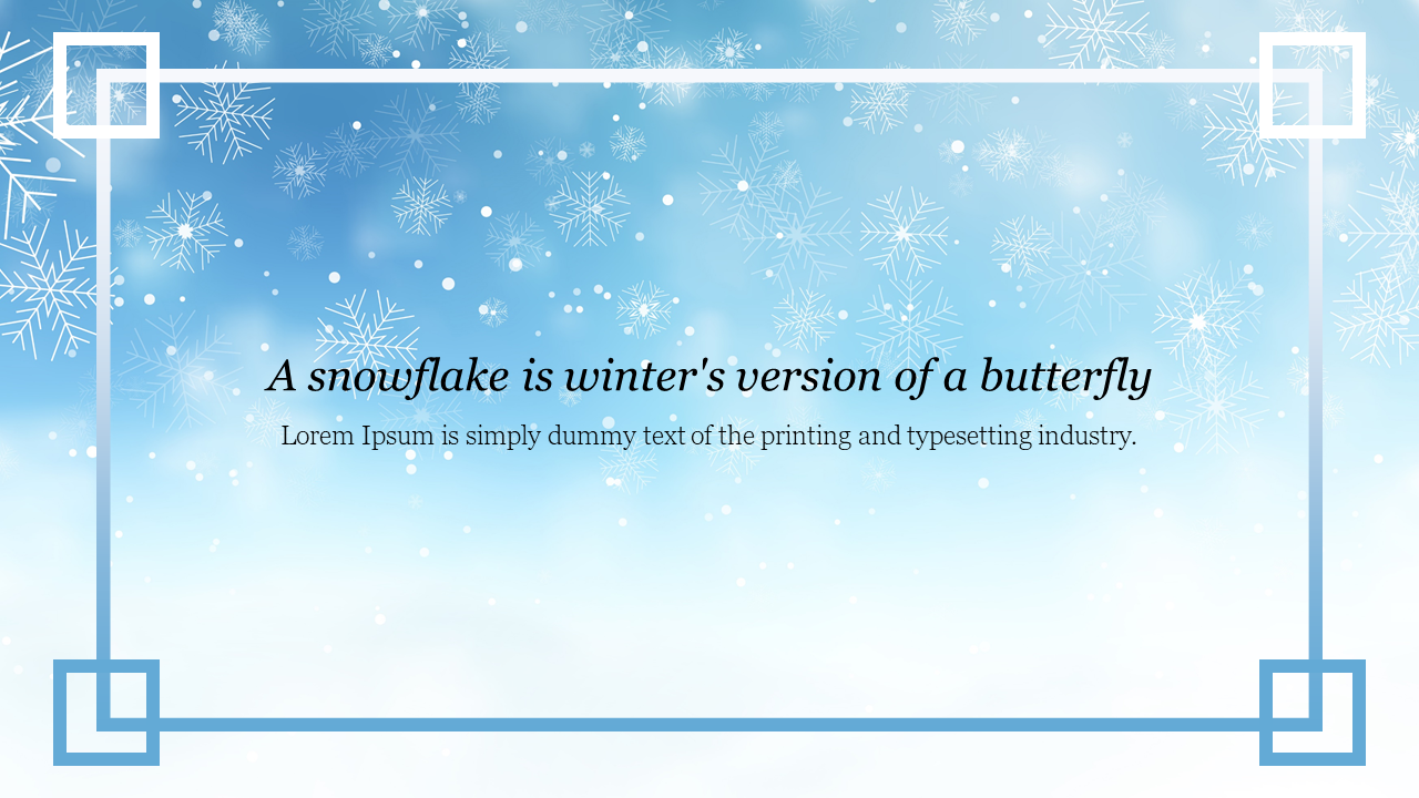 Free - Winter PowerPoint Background Slide With Snow Flakes